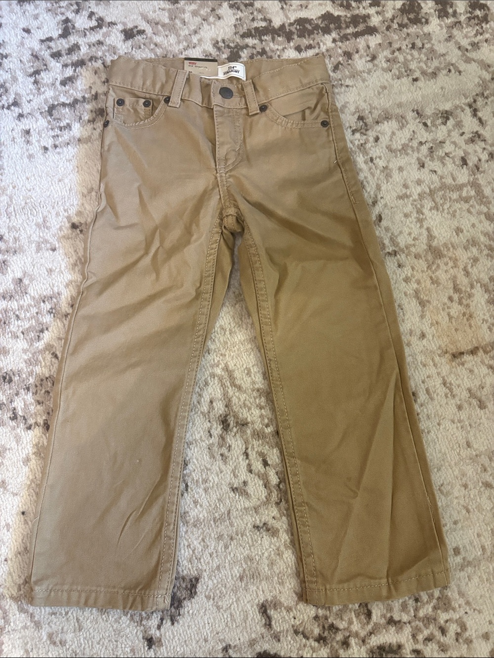 Boys Levi's 514 Straight Fit Tan Pants, size 4